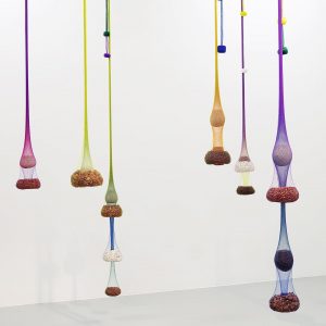 Ernesto Neto, “Variation on Color Seed Space Time Love”, 2015 Installation view, Kunsthalle Krems, Krems, 2015 photo...