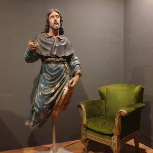 Wood sculpture Saint Roch, period 15/16 century. Need to be restored. Size cm 200 in high! Item...