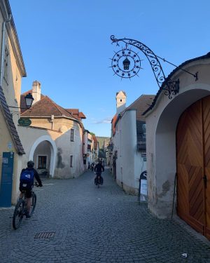 Durnstein street #dürnstein #cyclist #wineregion #wachauvalley - Austria, Europe